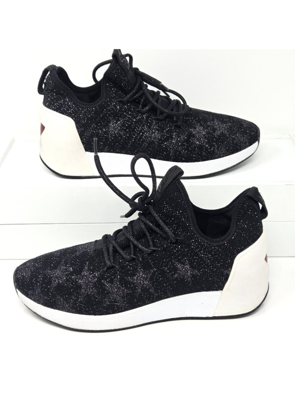 Ash Jaguar Star Knit Platform Sneakers Black Metallic Womens EU 37 US 7 Goth